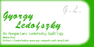 gyorgy ledofszky business card